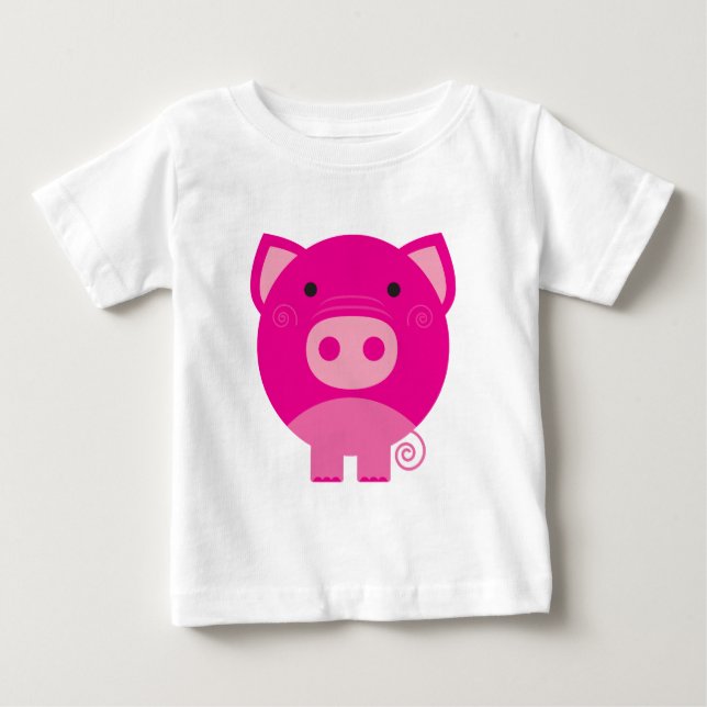 Camiseta e presentes cor-de-rosa do porco (Frente)
