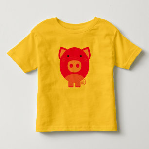 Camiseta e presentes cor-de-rosa do porco