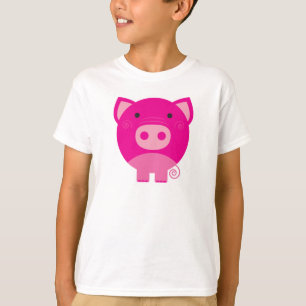 Camiseta e presentes cor-de-rosa do porco