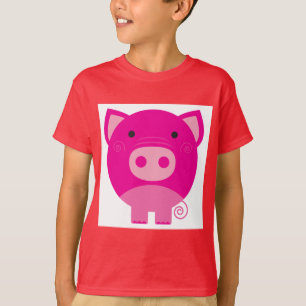 Camiseta e presentes cor-de-rosa do porco
