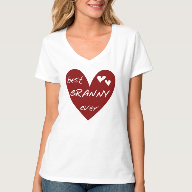 Camiseta e presentes da avó do coração vermelho o (Frente)
