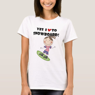 Camiseta e presentes da menina da snowboarding