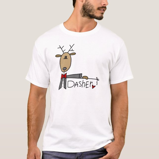 Camiseta e presentes da rena de Dasher (Frente)