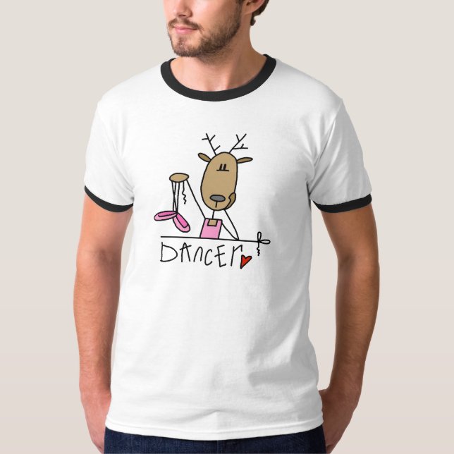 Camiseta e presentes da rena do dançarino (Frente)
