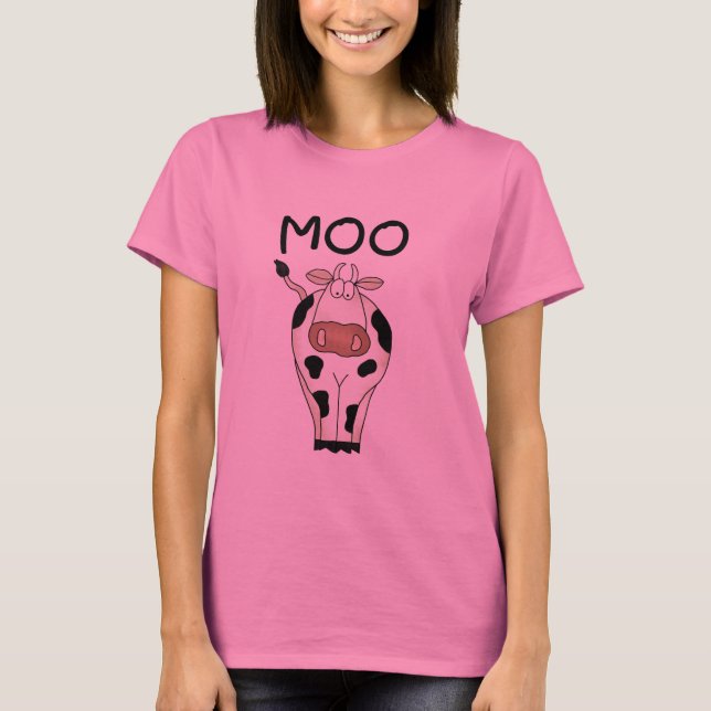 Camiseta e presentes da vaca do MOO (Frente)