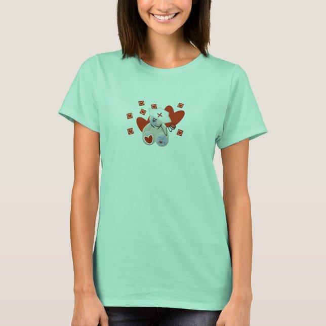 Camiseta e presentes do amor da enfermeira do urso (Frente)