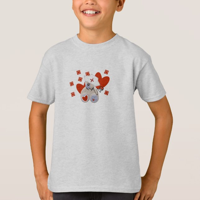 Camiseta e presentes do amor da enfermeira do urso (Frente)
