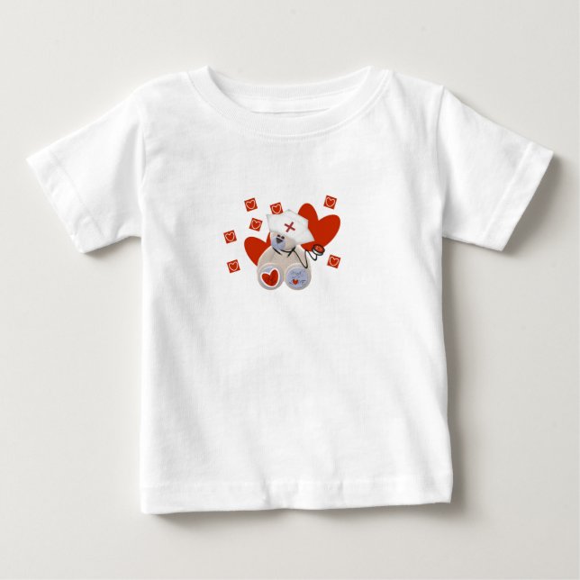 Camiseta e presentes do amor da enfermeira do urso (Frente)