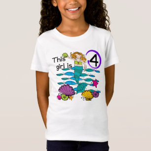Camiseta e presentes do aniversário da sereia 4ns