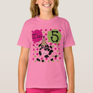 Camiseta e presentes do aniversário da vaca cor-de