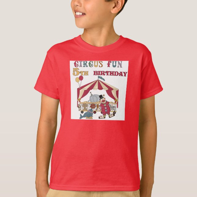Camiseta e presentes do aniversário do circo 5os (Frente)