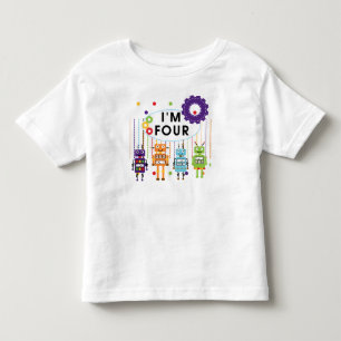 Camiseta e presentes do aniversário do robô 4ns