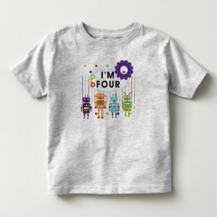 Camiseta e presentes do aniversário do robô 4ns