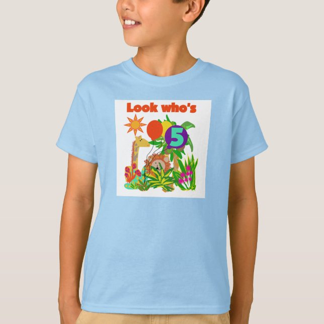 Camiseta e presentes do aniversário do safari 5os (Frente)