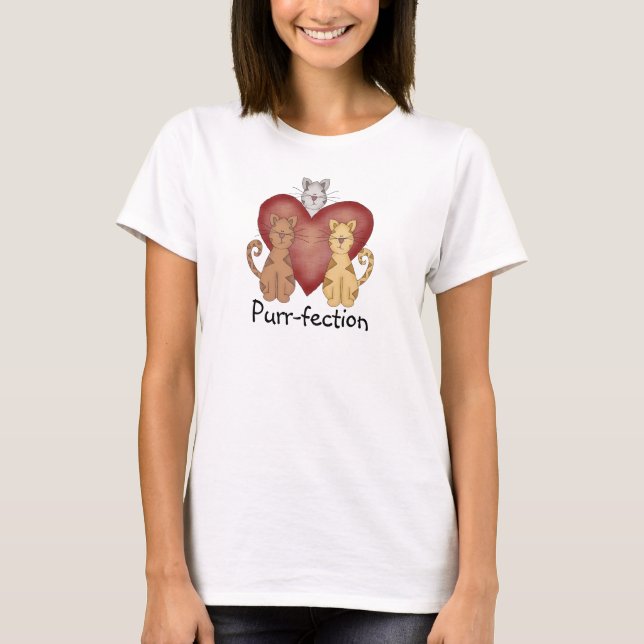 Camiseta e presentes do purr-fection dos gatos (Frente)