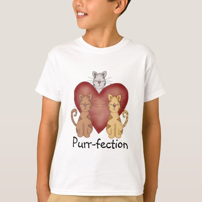 Camiseta e presentes do purr-fection dos gatos (Frente)