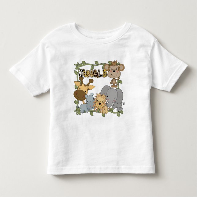 Camiseta e presentes dos animais da selva do bebê (Frente)