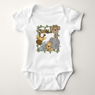 Camiseta e presentes dos animais da selva do bebê