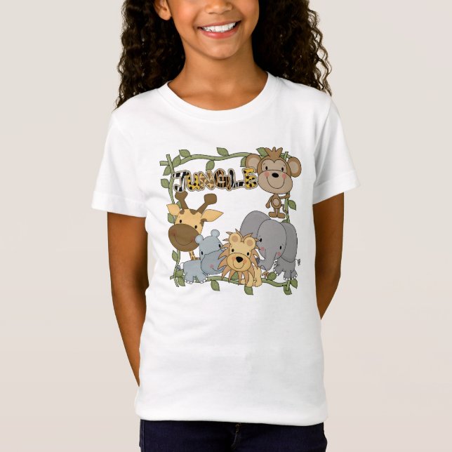 Camiseta e presentes dos animais da selva do bebê (Frente)