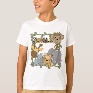Camiseta e presentes dos animais da selva do bebê