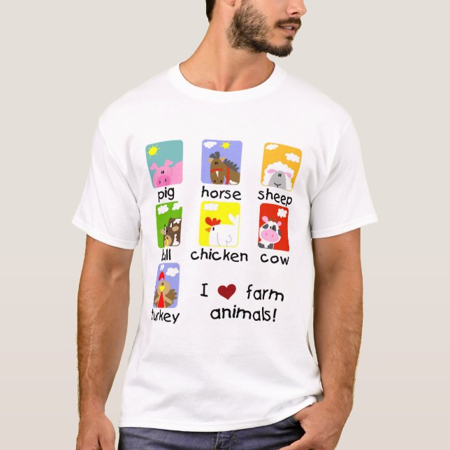 Camiseta e presentes dos animais de fazenda (Frente)