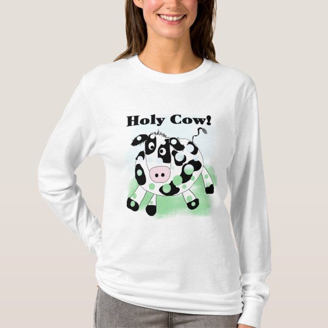 Camiseta e presentes santamente da vaca (Frente)