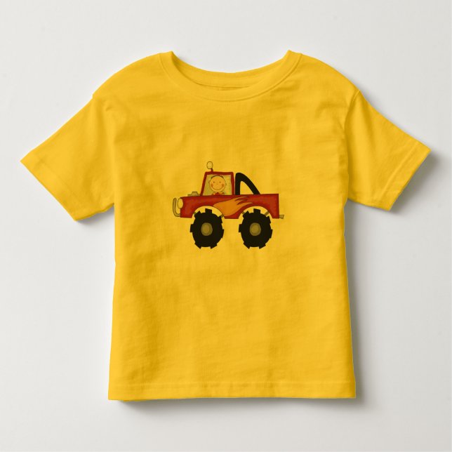 Camiseta e presentes vermelhos do monster truck (Frente)