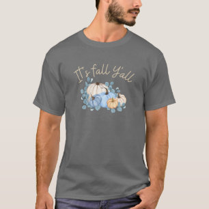 Camiseta É Pumpk Estético Floral Azul Pastel