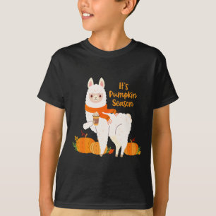 Camiseta É Pumpkin Season Llama Autumn Leaves Fall Gift