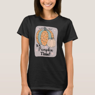 Camiseta É Pumpkin Time Color Pattern Pumpkins Outono F