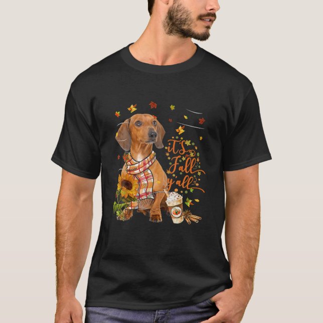 Camiseta É Queda Por Todos Cachorros Vermelhos Dachshund Aç (Frente)