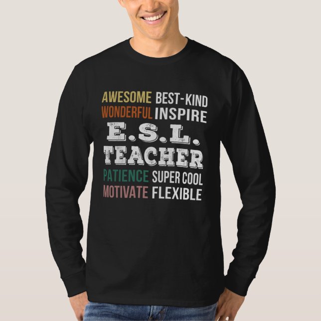 Camiseta E S L Teacher  Appreciation (Frente)