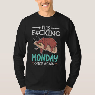 Camiseta É segunda-feira de novo Urso com sono Odeio Monda