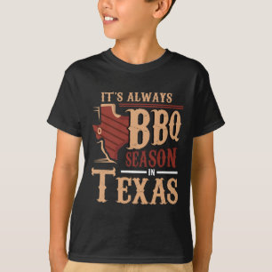 Camiseta É sempre a temporada de Churrasco no Texas Barbecu