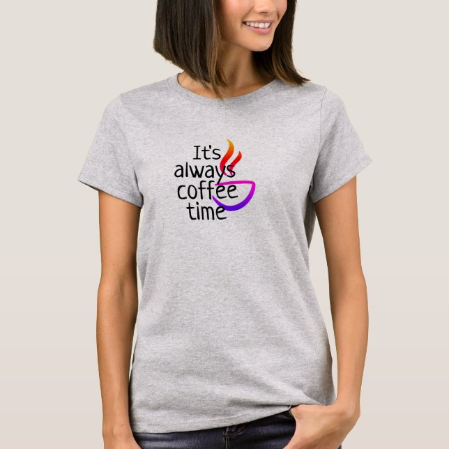 Camiseta É sempre o tempo do vinho do café, Yoga. (Frente)