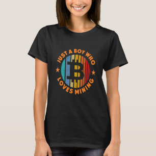Camiseta É só um garoto que ama a vindima de mineração para