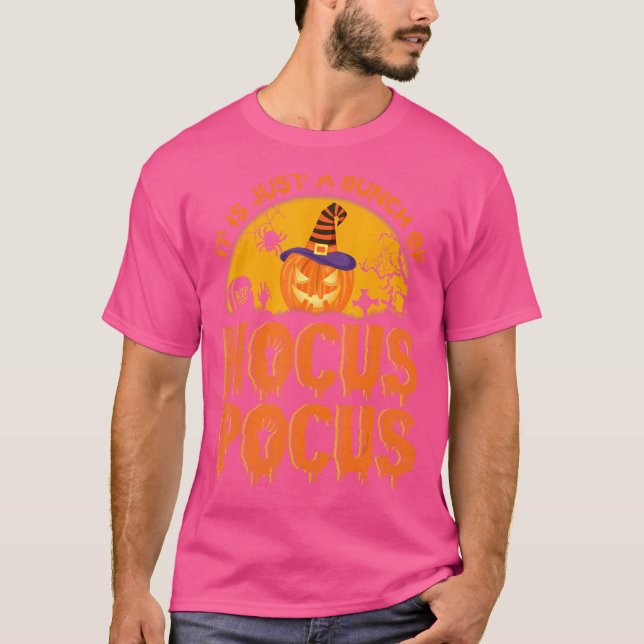 Camiseta É só um monte de Hocus Pocus Happy dizendo Hal (Frente)