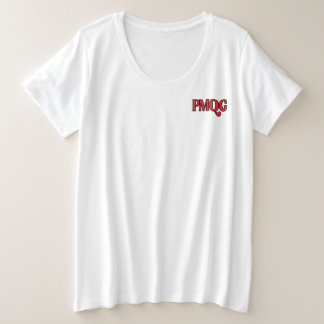 Camiseta e tamanhos de mulheres PMQG