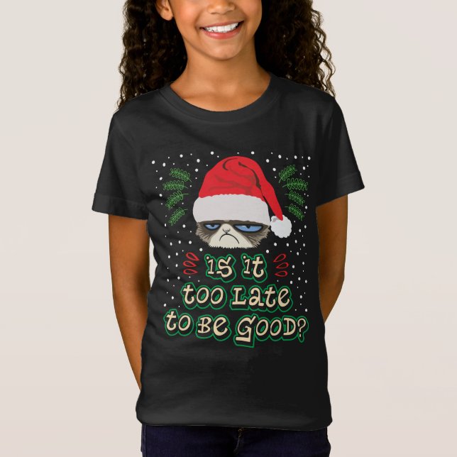 Camiseta É tarde demais para ser bom no Natal (Frente)