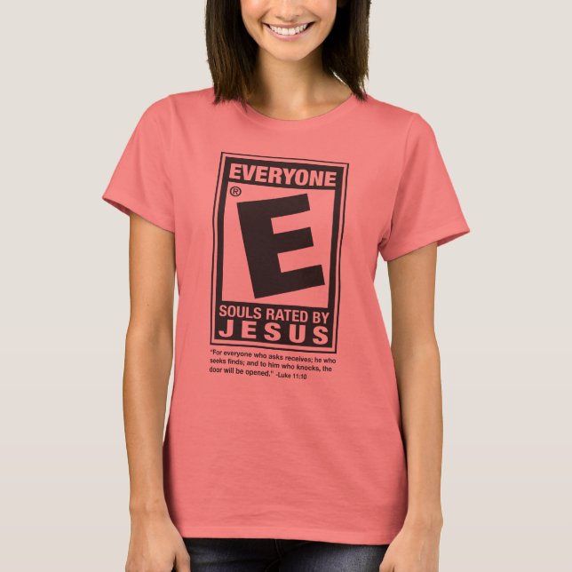 Camiseta E tee classificado para senhoras (Frente)