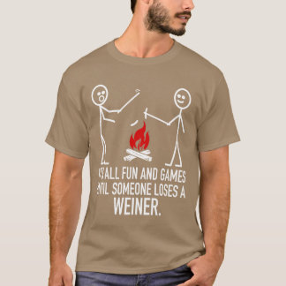 Camiseta É Tudo Diversão E Jogos Acampando Stick Figure Pia