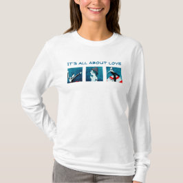 Camiseta É tudo sobre o Amor. Presente de dia de os namorad