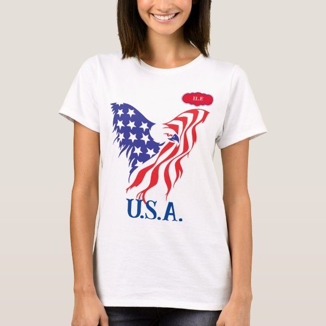 Camiseta "E.U.A." Monograma (Frente)