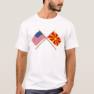 Camiseta E.U. e bandeiras cruzadas Macedónia