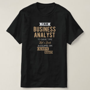 Camiseta é um analista de negócios para economizar tempo
