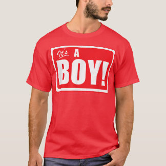 Camiseta É um anuncio de parto de bebê de sexo masculino