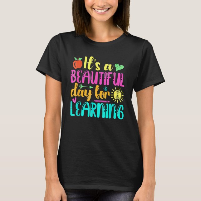 Camiseta É Um Belo Dia Para Aprender Professor Retro Estud (Frente)