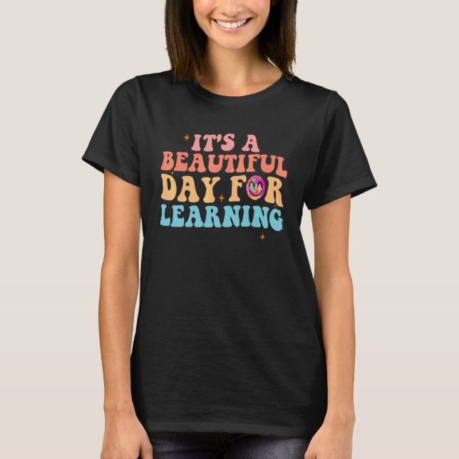 Camiseta É Um Belo Dia Para Aprender Retro Tie Dye Colo (Frente)