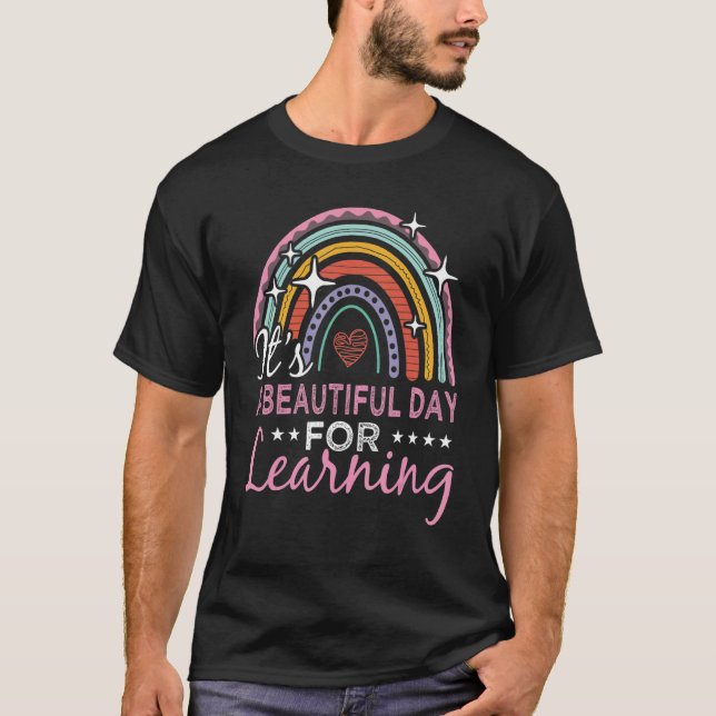 Camiseta É um belo dia para estudantes de professores apren (Frente)
