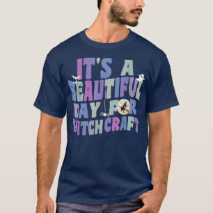Camiseta É Um Belo Dia Para Magia Retro Acessórios De Bruxa